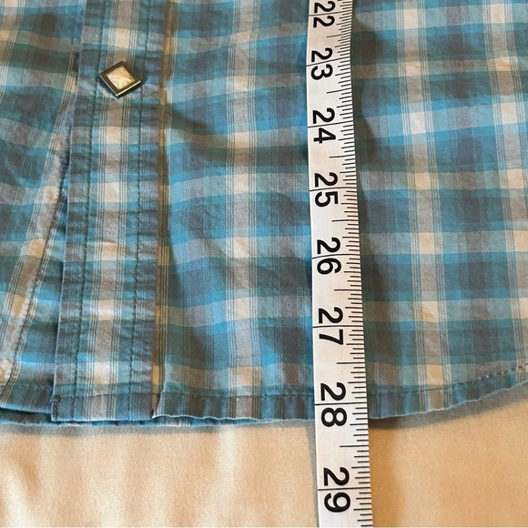 Cody James Men’s Sm Blue Gray Plaid Western Diamond Pearl Snap Button Up Shirt - Picture 11 of 12